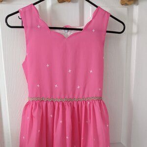Cute All Cotton Girls Pink Dress with Unicorns and Rainbows Girls Size 12 NWT